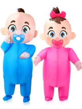 2 Pcs Inflatable Blow up Costume for Adult 96'' Baby Costume for Baby Shower